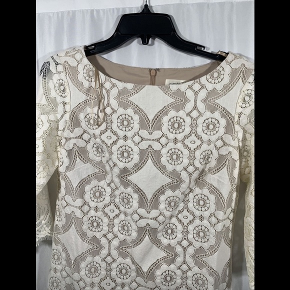 NEW $128 Eliza J Lace‎ Shift Dress in Ivory [ SZ 4 ] - Picture 6 of 12